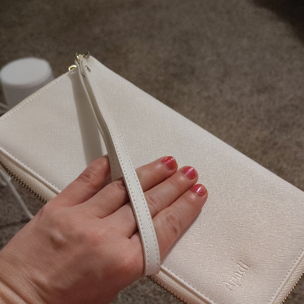 Cream Rectangular Zip-Around Wallet - image 2